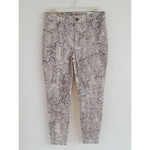 Womens White House Black Market Hight Rise Snake Skinny Statement Ankle Pants